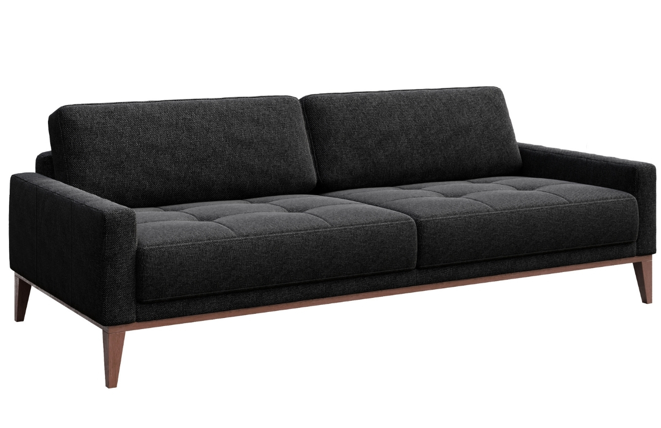 Antracitová třímístná látková pohovka MESONICA Musso Tufted 211 cm