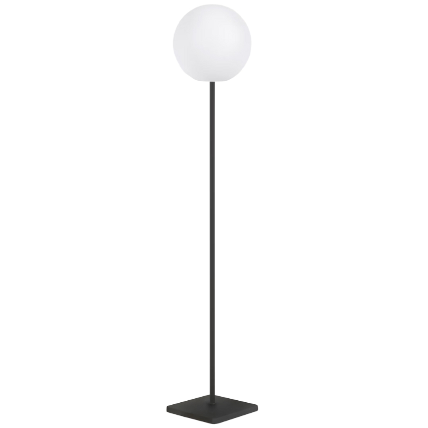 Bílá plastová solární stojací LED lampa Kave Home Dinesh 120 cm s černou podnoží