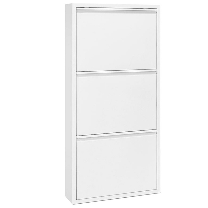 Bílý kovový botník Kave Home Ode 103 cm