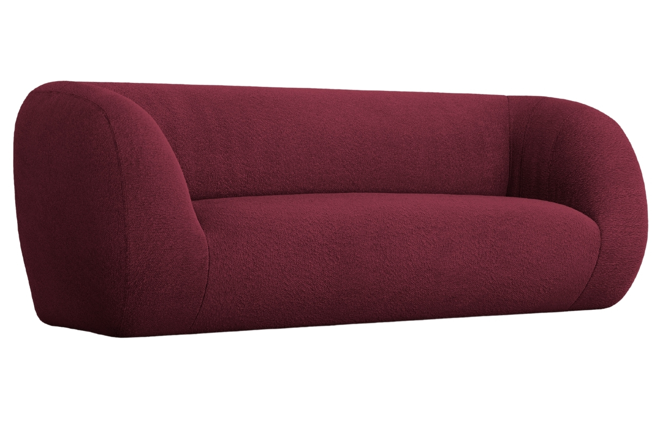 Bordová bouclé dvoumístná pohovka Cosmopolitan Design Essen 210 cm