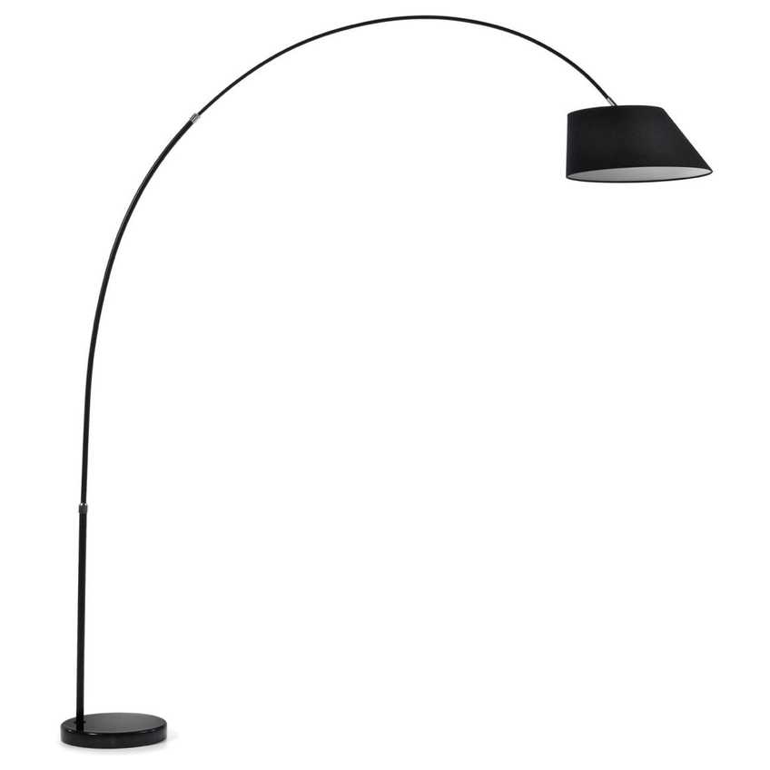 Černá bavlněná stojací lampa Kave Home May 189-220 cm