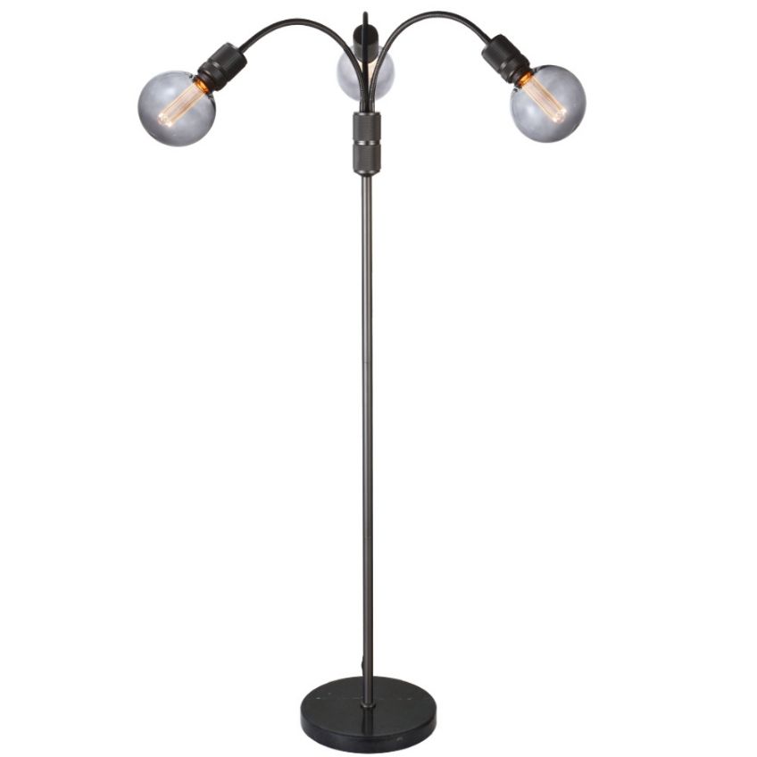 Černá kovová stojací lampa Halo Design Halo 140 cm