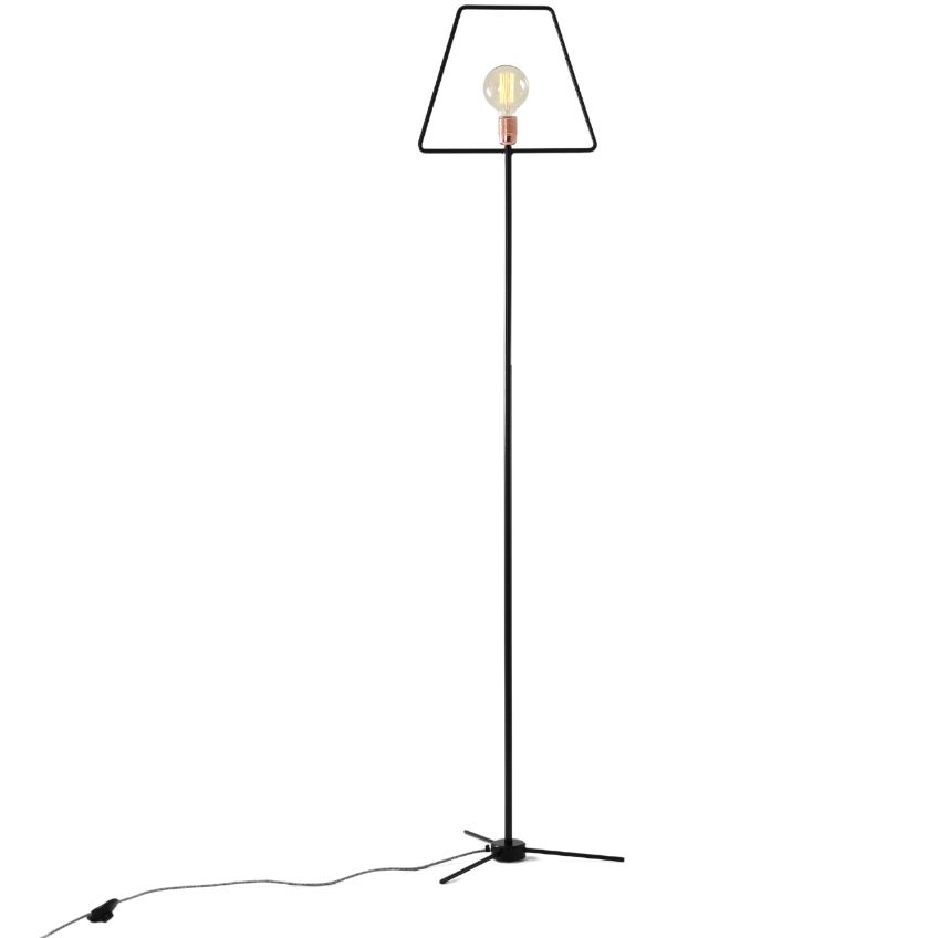 Nordic Design Černá kovová stojací lampa Jolita 177 cm