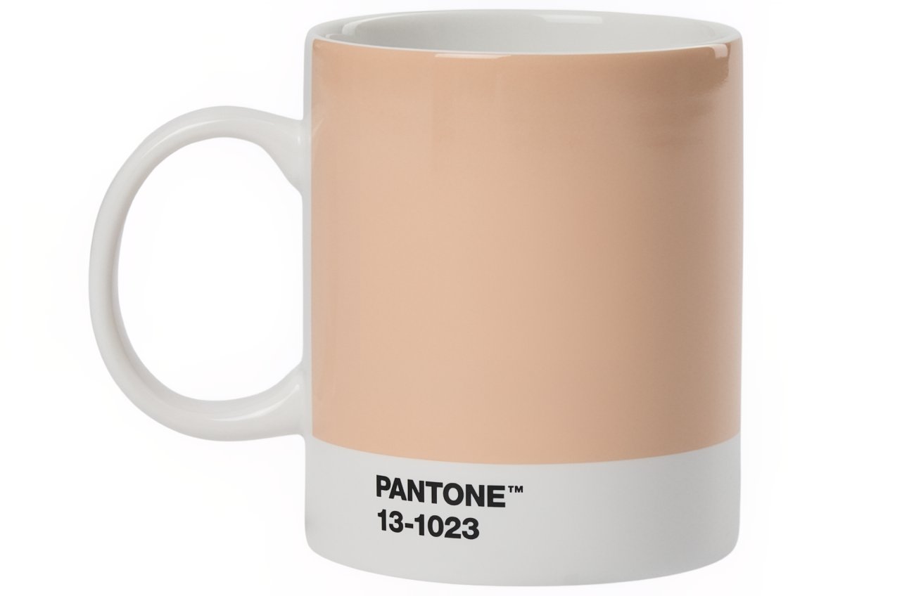 Světle oranžový porcelánový hrnek Pantone Peach Fuzz 13-1023 375 ml