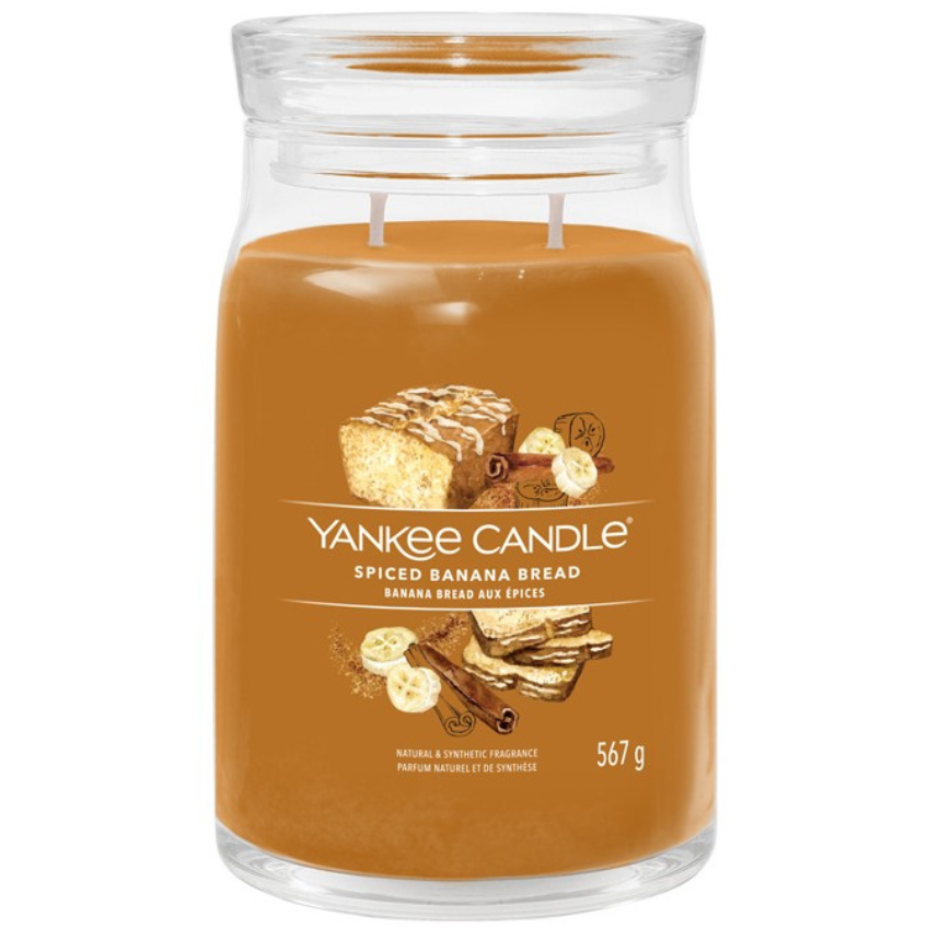 Velká vonná svíčka Yankee Candle Spiced Banana Bread Signature