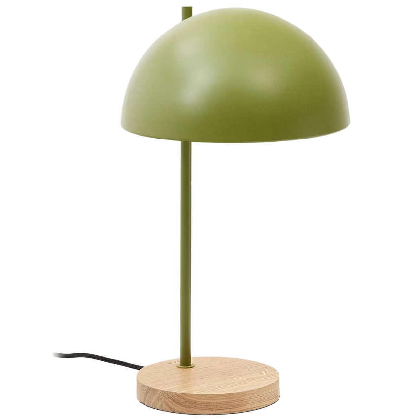 Zelená kovová stolní lampa Kave Home Catlar