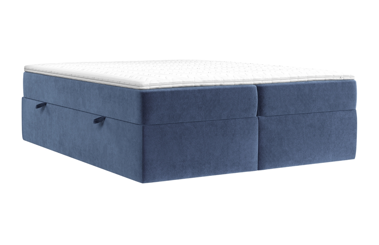 Maison de Rêve Modrá sametová postel boxspring ASH 180 x 200 cm