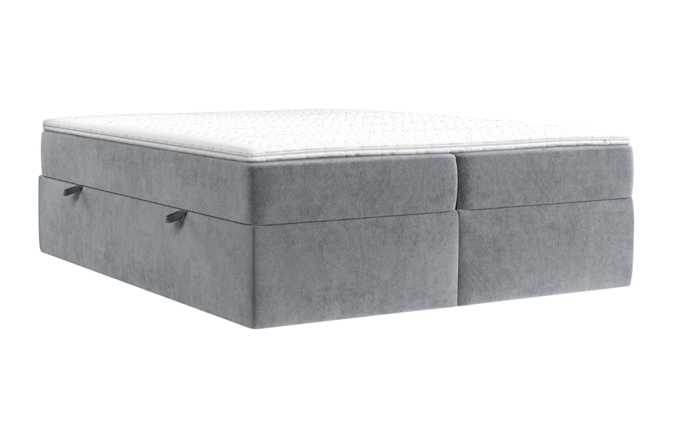 Maison de Rêve Šedá sametová postel boxspring ASH 200 x 200 cm