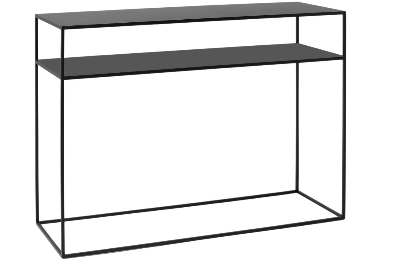 Nordic Design Černý kovový toaletní stolek Moreno II. 100 x 35 cm